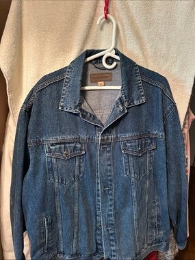 Port Authority Men's Dark Blue Denim Trucker Jacket